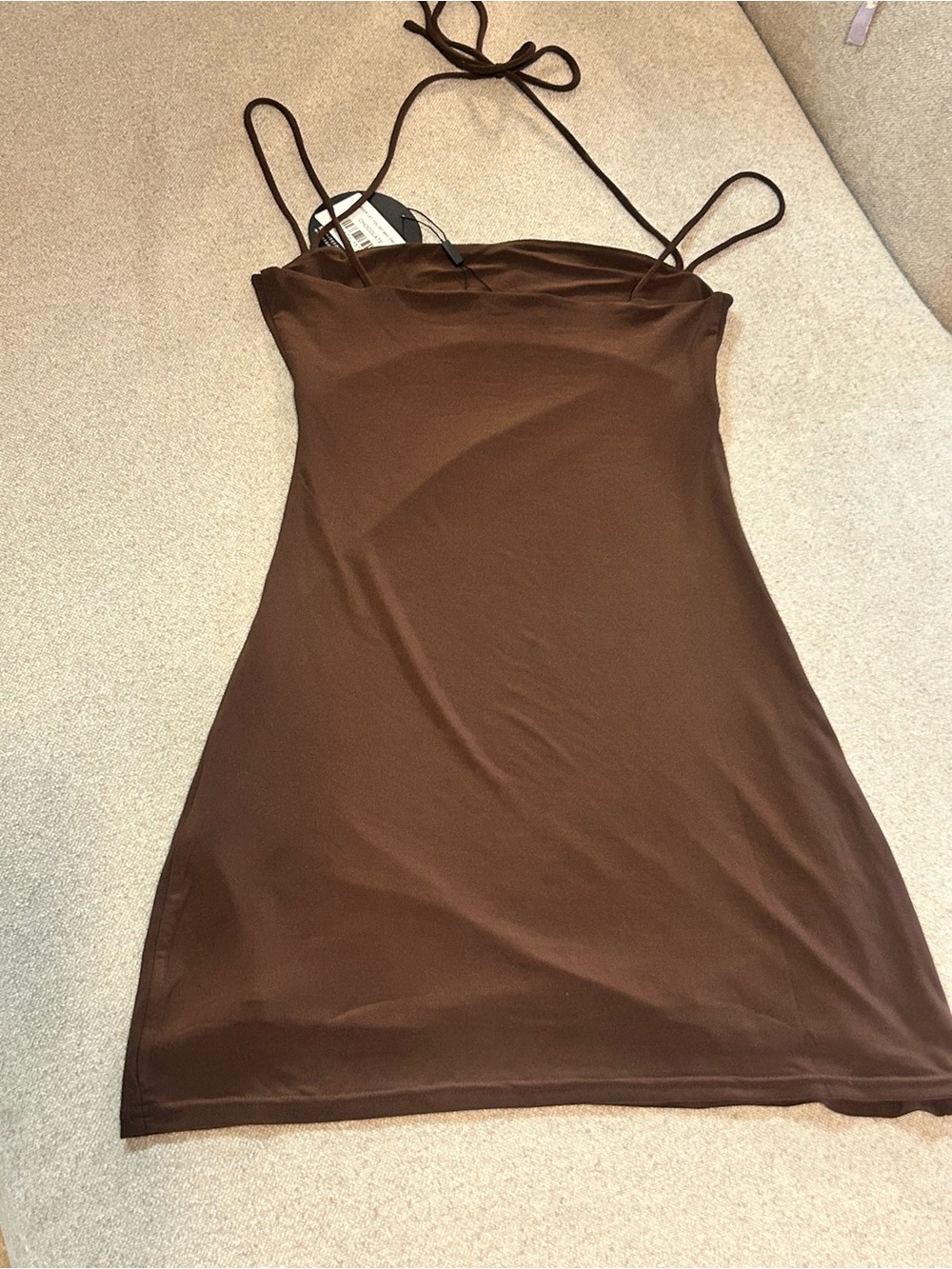 White Fox Boutique Chocolate Brown Mini Dress - Picture 4 of 4